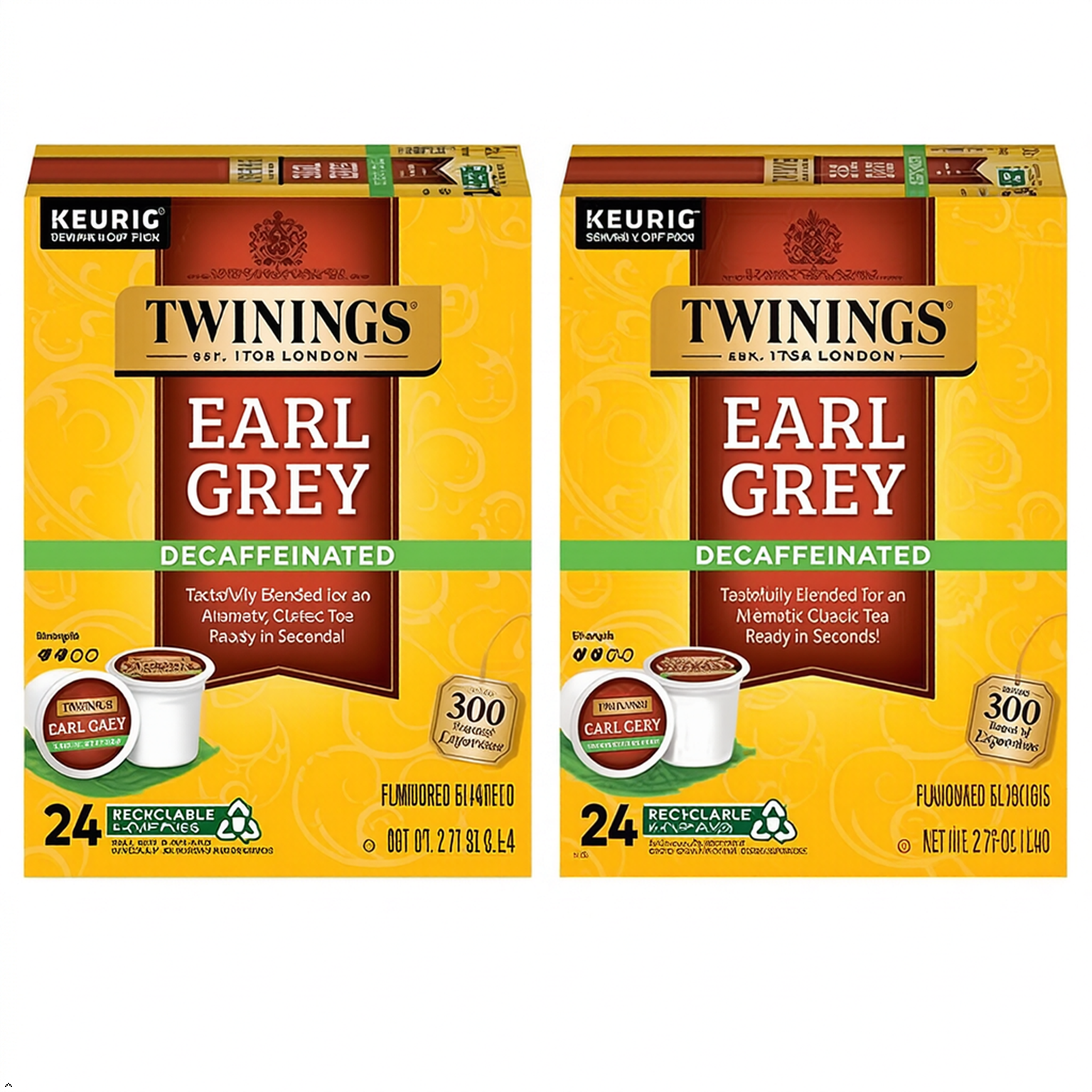 Twinings of London Decaffeinated Earl Grey Tea K-Cups for Keurig (Pack of 2) Twinings of London